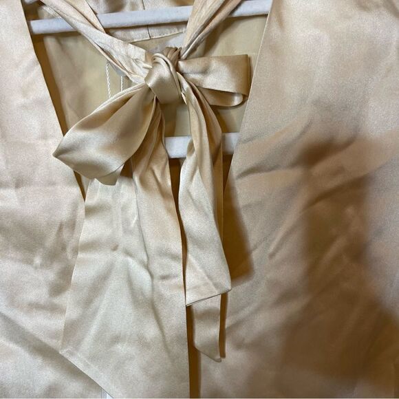 NEW JONATHAN SIMKHAI CHARMEUSE WRAP FRONT BODYSUIT SMALL - Picture 12 of 14